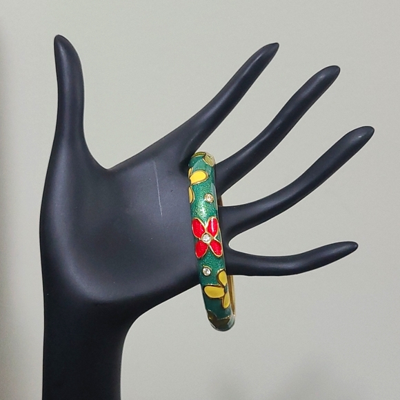 BJ Enameled Bracelet - Floral - Picture 1 of 4